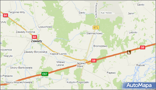 mapa Stelmachowo-Kolonia, Stelmachowo-Kolonia na mapie Targeo