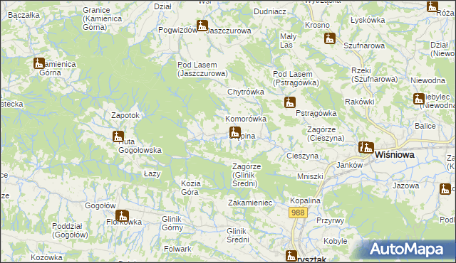 mapa Stępina, Stępina na mapie Targeo