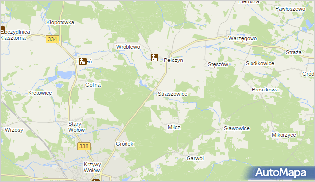 mapa Straszowice, Straszowice na mapie Targeo