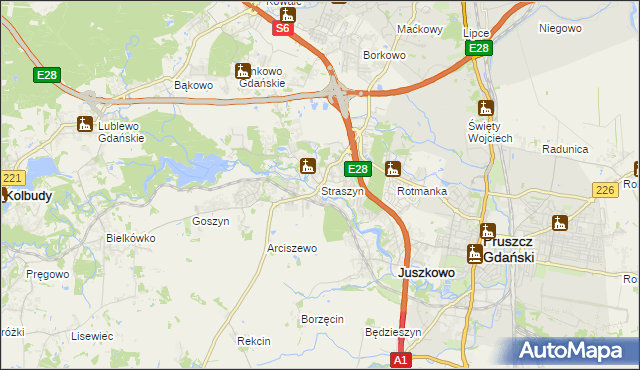 mapa Straszyn, Straszyn na mapie Targeo