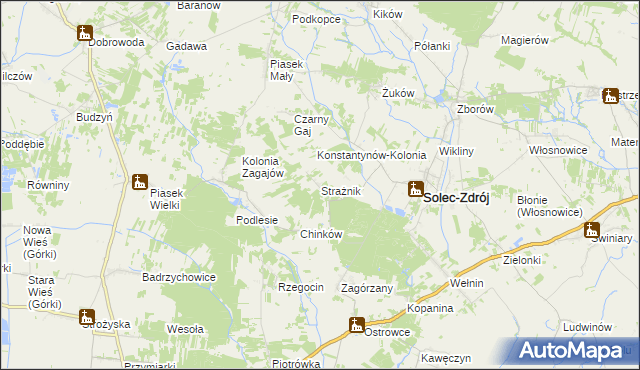 mapa Strażnik, Strażnik na mapie Targeo