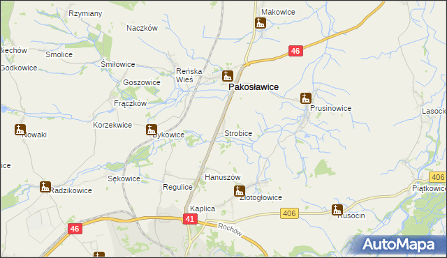 mapa Strobice, Strobice na mapie Targeo