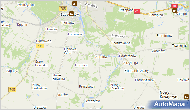 mapa Strobów, Strobów na mapie Targeo