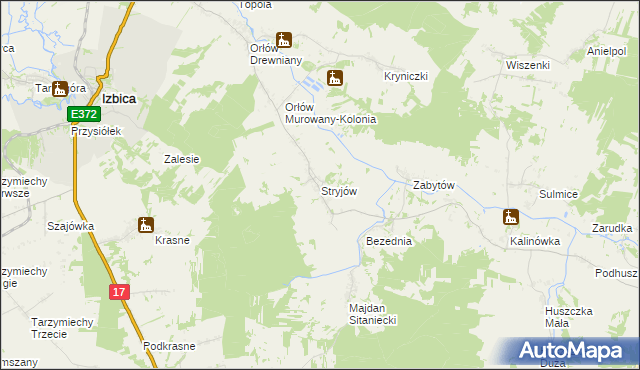 mapa Stryjów, Stryjów na mapie Targeo