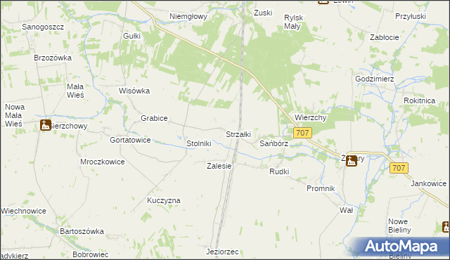 mapa Strzałki gmina Nowe Miasto nad Pilicą, Strzałki gmina Nowe Miasto nad Pilicą na mapie Targeo