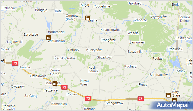 mapa Strzałków gmina Stopnica, Strzałków gmina Stopnica na mapie Targeo