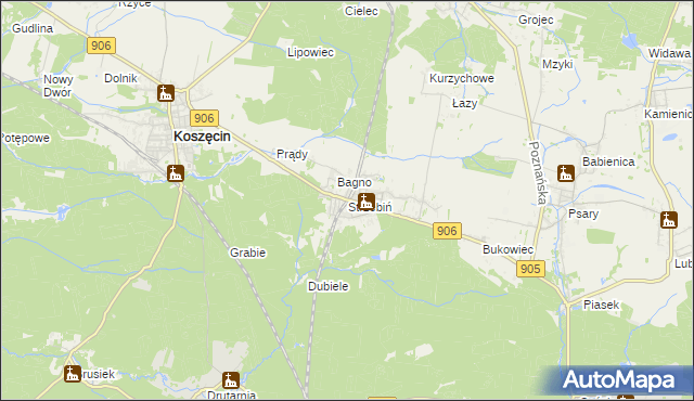 mapa Strzebiń, Strzebiń na mapie Targeo