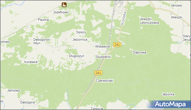 mapa Studzienki gmina Kcynia, Studzienki gmina Kcynia na mapie Targeo