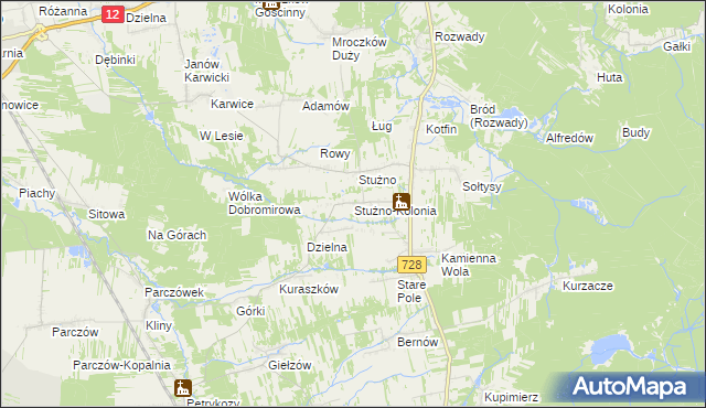 mapa Stużno-Kolonia, Stużno-Kolonia na mapie Targeo