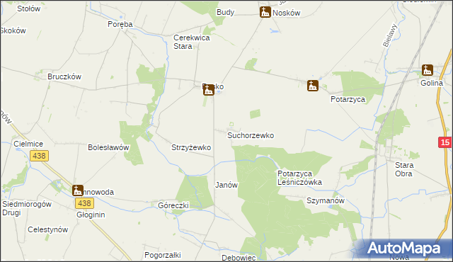 mapa Suchorzewko, Suchorzewko na mapie Targeo