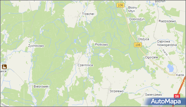 mapa Suchy Las gmina Nowogard, Suchy Las gmina Nowogard na mapie Targeo