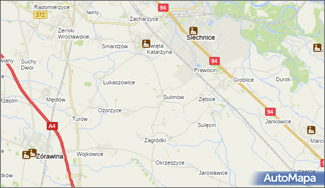 mapa Sulimów gmina Siechnice, Sulimów gmina Siechnice na mapie Targeo