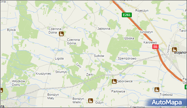 mapa Sułków gmina Góra, Sułków gmina Góra na mapie Targeo