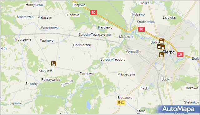 mapa Sułocin-Teodory, Sułocin-Teodory na mapie Targeo