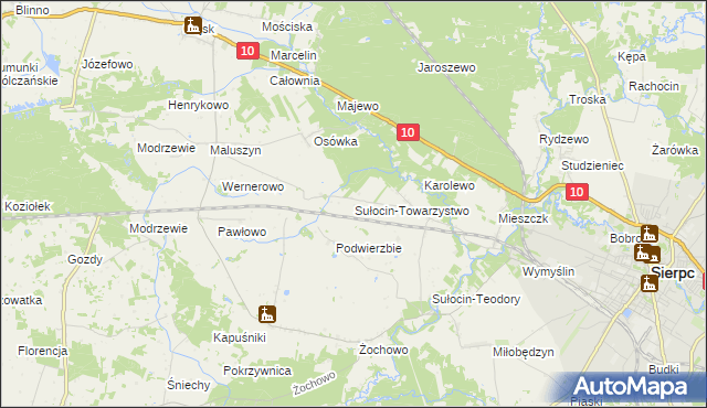 mapa Sułocin-Towarzystwo, Sułocin-Towarzystwo na mapie Targeo