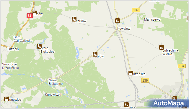 mapa Sułów gmina Rzepin, Sułów gmina Rzepin na mapie Targeo