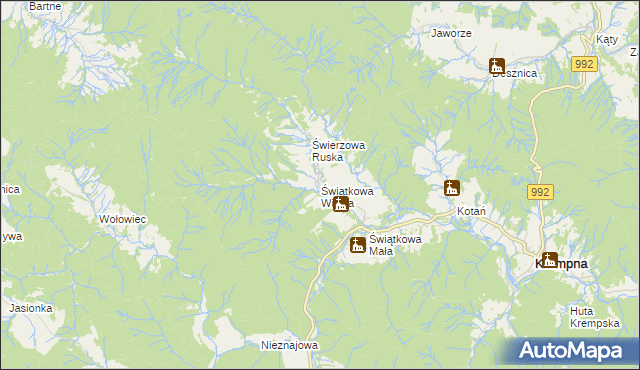 mapa Świątkowa Wielka, Świątkowa Wielka na mapie Targeo