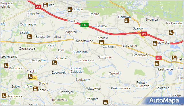 mapa Świątniki Dolne, Świątniki Dolne na mapie Targeo