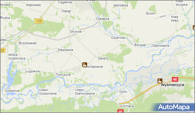 mapa Świdno gmina Mogielnica, Świdno gmina Mogielnica na mapie Targeo
