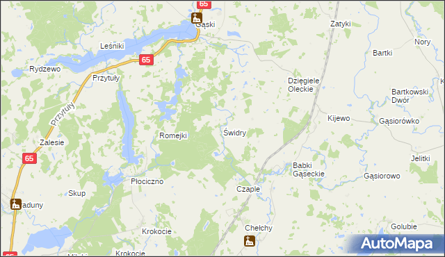 mapa Świdry gmina Olecko, Świdry gmina Olecko na mapie Targeo