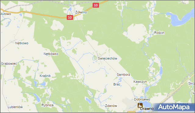 mapa Święciechów, Święciechów na mapie Targeo