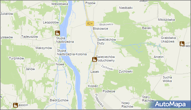 mapa Świeciechów Poduchowny, Świeciechów Poduchowny na mapie Targeo