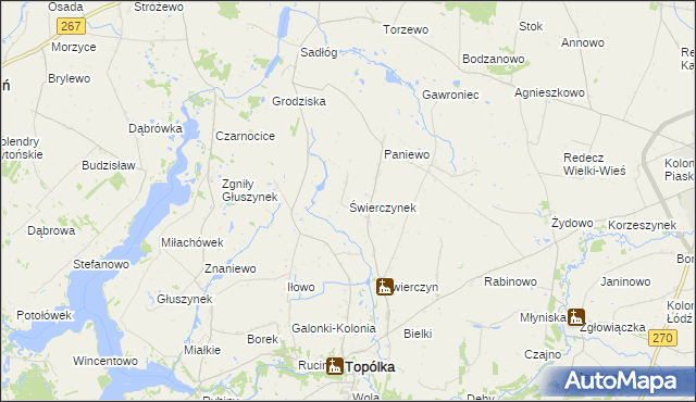 mapa Świerczynek gmina Topólka, Świerczynek gmina Topólka na mapie Targeo