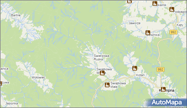 mapa Świerzowa Ruska, Świerzowa Ruska na mapie Targeo