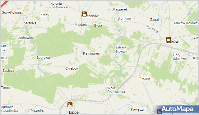 mapa Święte Laski, Święte Laski na mapie Targeo