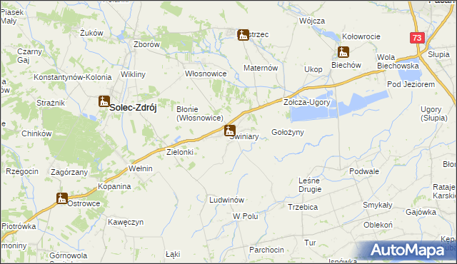 mapa Świniary gmina Solec-Zdrój, Świniary gmina Solec-Zdrój na mapie Targeo