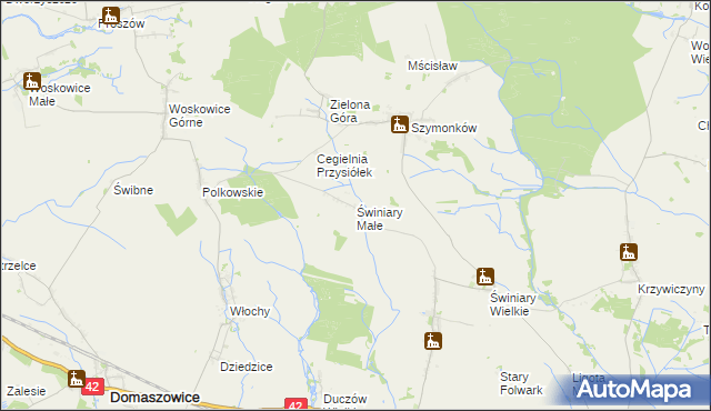 mapa Świniary Małe, Świniary Małe na mapie Targeo