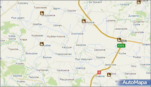 mapa Swojków gmina Lipnik, Swojków gmina Lipnik na mapie Targeo