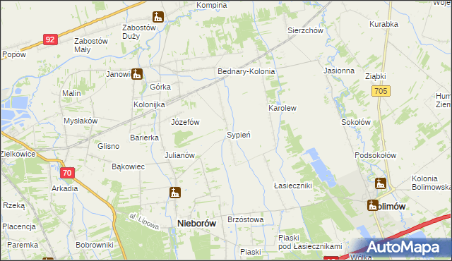 mapa Sypień, Sypień na mapie Targeo