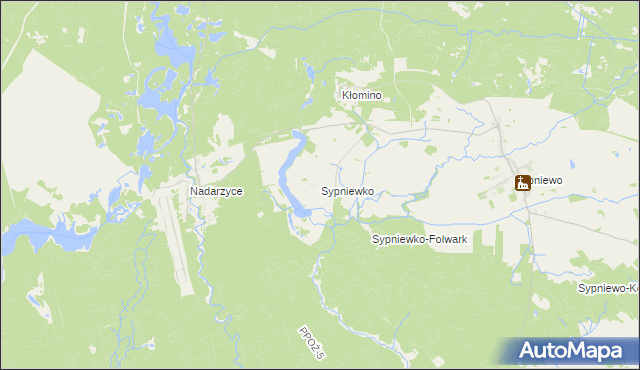 mapa Sypniewko, Sypniewko na mapie Targeo