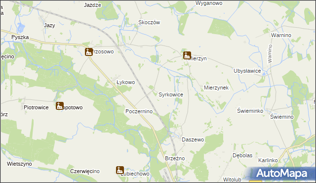 mapa Syrkowice, Syrkowice na mapie Targeo