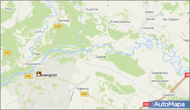 mapa Szablak, Szablak na mapie Targeo