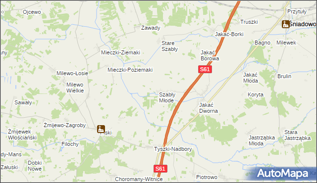 mapa Szabły Młode, Szabły Młode na mapie Targeo