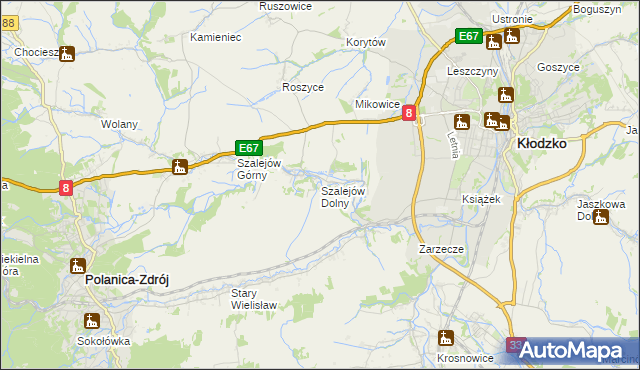 mapa Szalejów Dolny, Szalejów Dolny na mapie Targeo