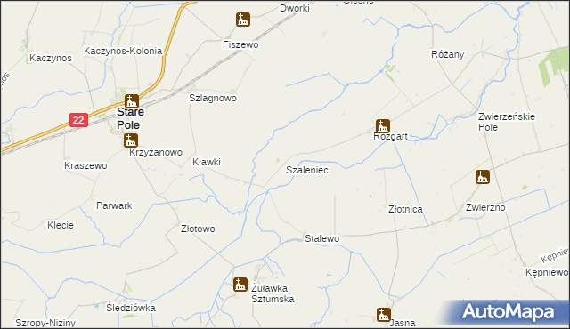 mapa Szaleniec, Szaleniec na mapie Targeo