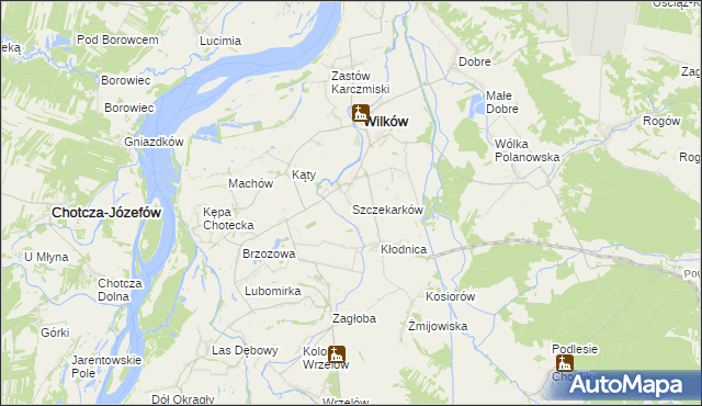 mapa Szczekarków gmina Wilków, Szczekarków gmina Wilków na mapie Targeo