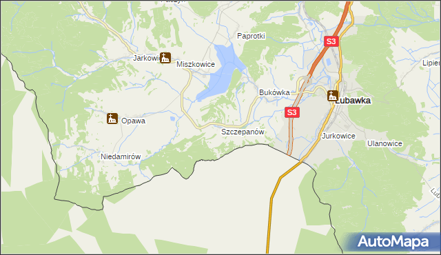 mapa Szczepanów gmina Lubawka, Szczepanów gmina Lubawka na mapie Targeo