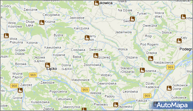 mapa Szczereż, Szczereż na mapie Targeo