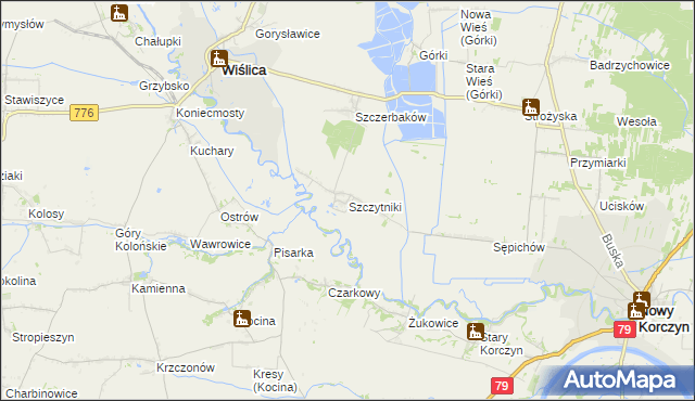 mapa Szczytniki gmina Wiślica, Szczytniki gmina Wiślica na mapie Targeo