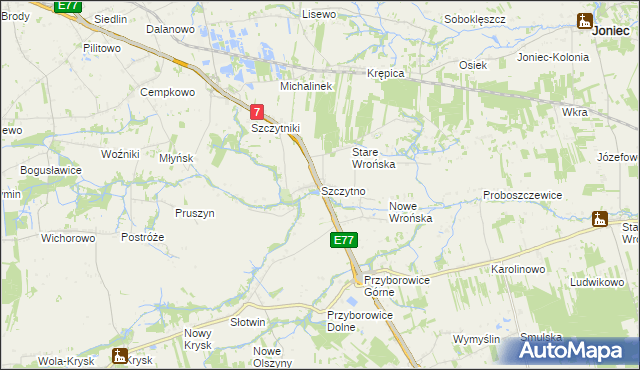 mapa Szczytno gmina Załuski, Szczytno gmina Załuski na mapie Targeo