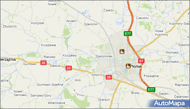 mapa Szerominek, Szerominek na mapie Targeo