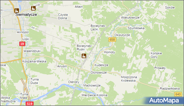 mapa Szerszenie, Szerszenie na mapie Targeo