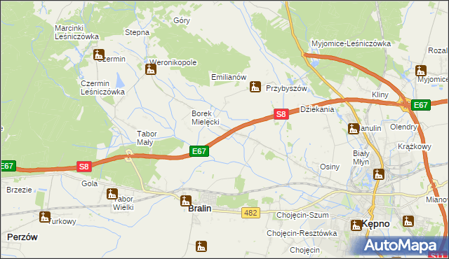 mapa Szklarka Mielęcka, Szklarka Mielęcka na mapie Targeo