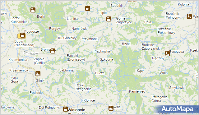 mapa Szkodna, Szkodna na mapie Targeo