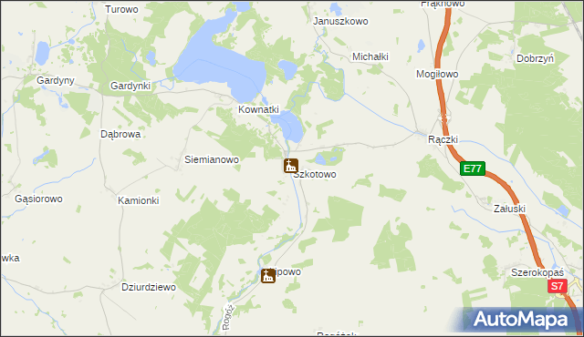 mapa Szkotowo, Szkotowo na mapie Targeo