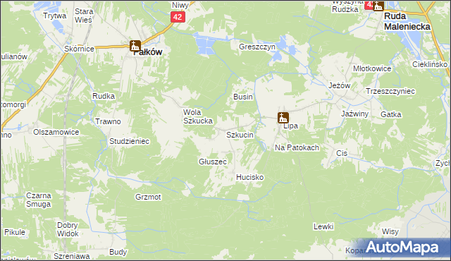 mapa Szkucin, Szkucin na mapie Targeo